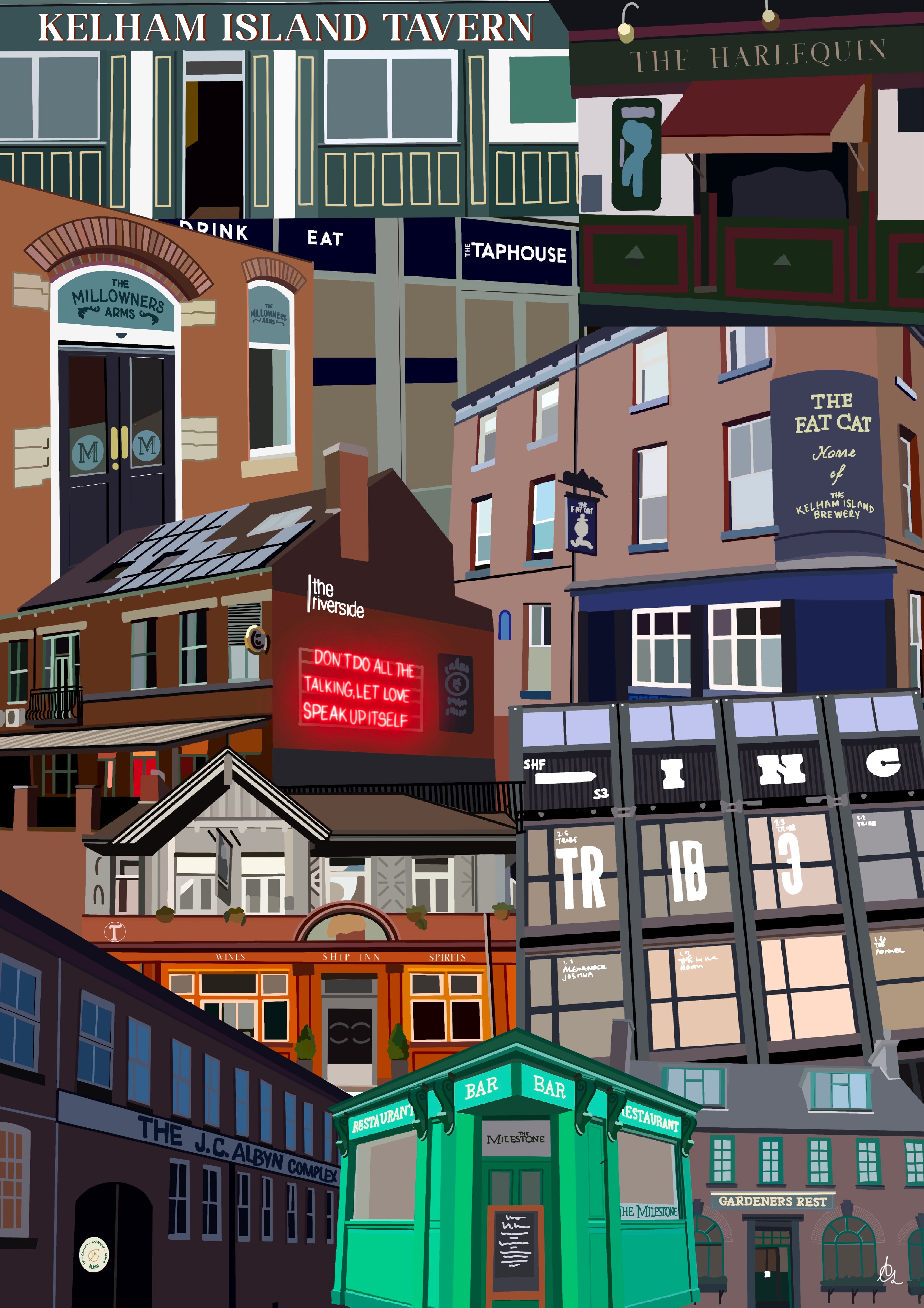 Kelham Island Pub Crawl - Sheffield Art Print
