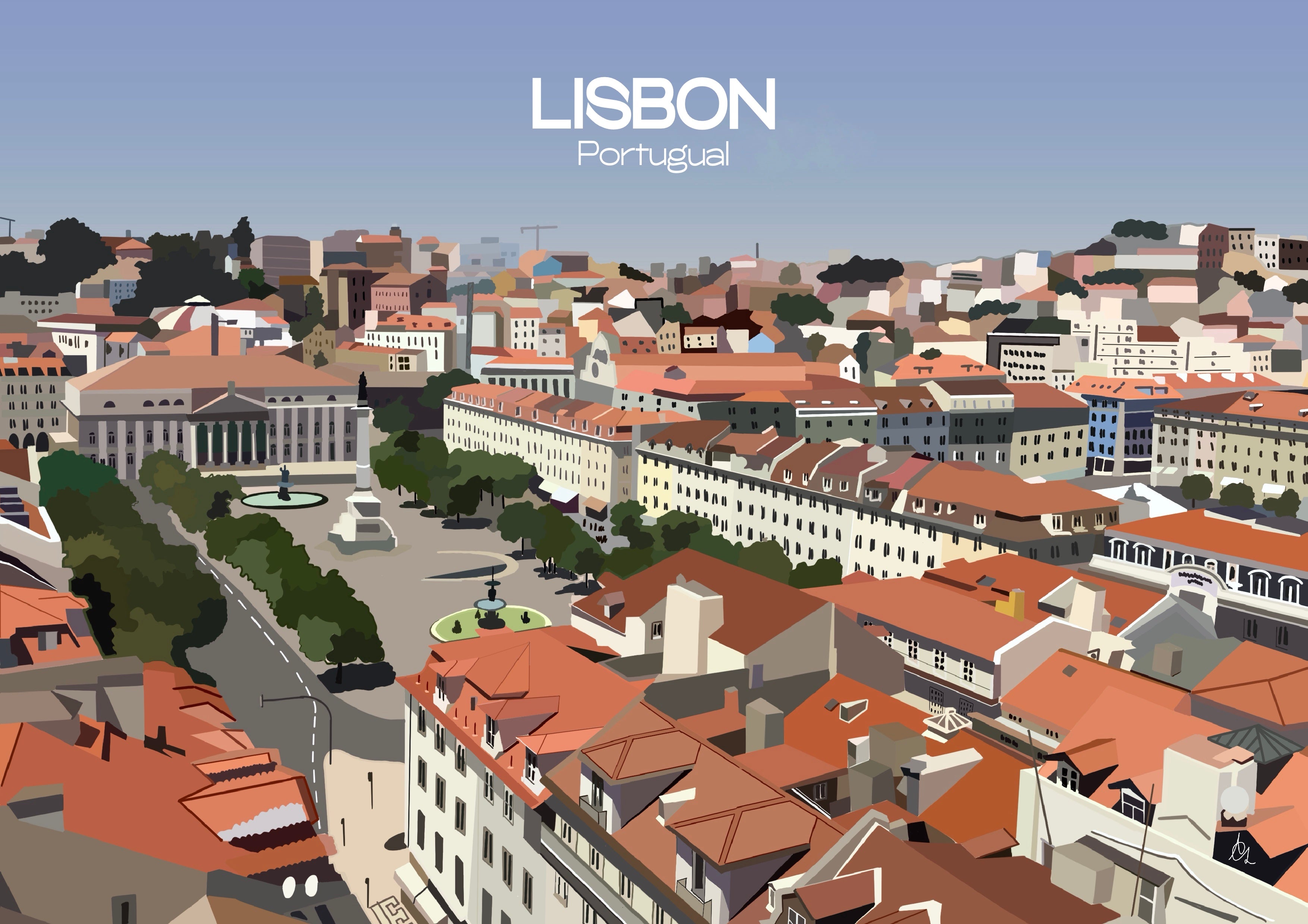 Lisbon City View – European Art Print